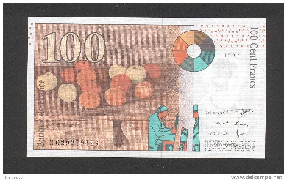 100 Francs  Césanne  1997 - 100 F 1997-1998 ''Cézanne''