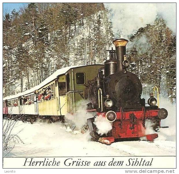 Sihltal Bahn Schnaggi-Schaggi 2 Ansichtskarten Ab 1985 - Eisenbahnen