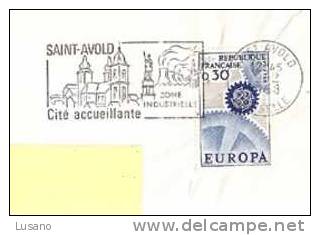 YT 1521 De 1967 - Europa - Obl. Mécanique Avec Flamme St Avold (57) Du 9-2-68 - Lettres & Documents