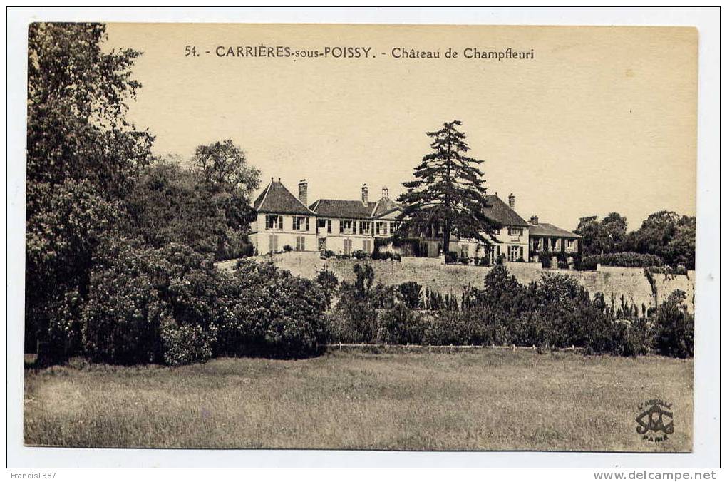 Ref 172 - CARRIERES-sous-POISSY - Château De CHAMPFLEURI - Carrieres Sous Poissy