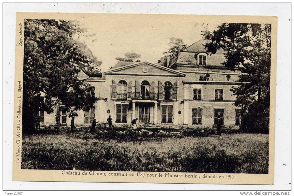 Ref 172 - Château De CHATOU Construit En 1780 Pour Le Ministre Bertin - Démoli En 1910 - Chatou