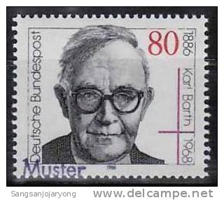 Specimen, Germany Sc1461 Theologian Karl Barth (Muster, Muestra, Mihon) - Theologen