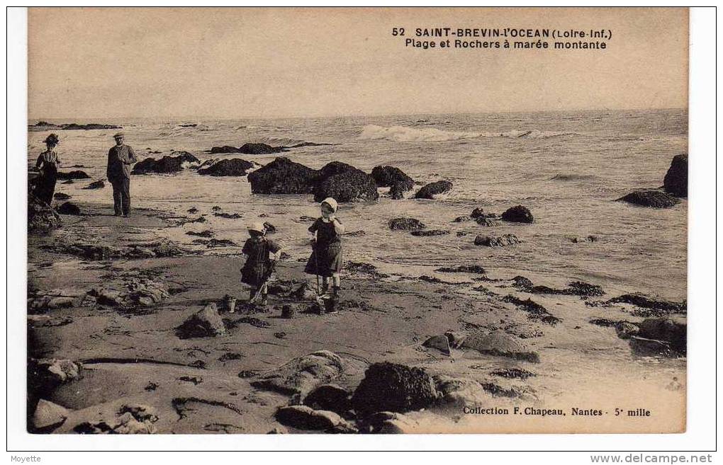 CPA-44-SAINT-BREVIN-L’OCÉAN-PLAGE ET ROCHERS A MARÉE MONTANTE-ANIMÉE-DES ENFANTS JOUENT SUR LE SABLE - Saint-Brevin-l'Océan