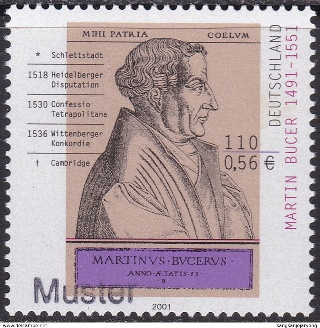 Specimen, Germany Sc2111 Theologian Martin Bucer (1491-1551), Théologien - Théologiens