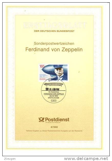 GERMANY 1992 ZEPPELINS ETB - Zeppelins