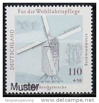 Specimen, Germany ScB822 Windmill (Muster, Muestra, Mihon) - Moulins