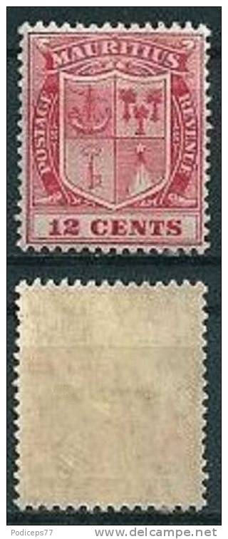 Mauritius  1921/25  Wappen  12 C Rot (Wz Multi-script CA)  Mi-Nr.161  Falz * / MH - Maurice (...-1967)