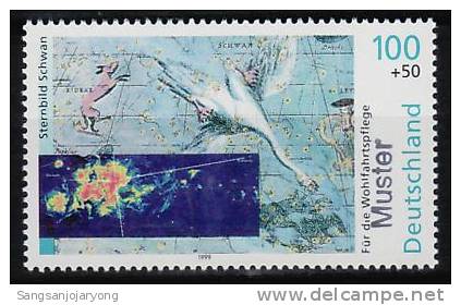 Specimen, Germany ScB856 Space, Cygnus Constellation (Muster, Muestra, Mihon) - Europe