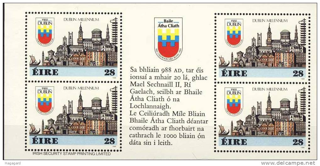 #Ireland 1988. Dublin. Sheetlet. Michel 642. MNH(**) - Blocchi & Foglietti