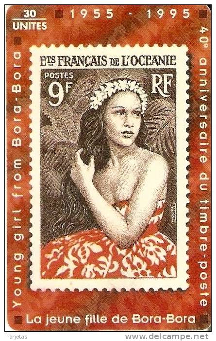 TARJETA DE TAHITI DE 1 CHICA SEXI PINTURA SELLO (PAINTING-STAMP) - Francobolli & Monete