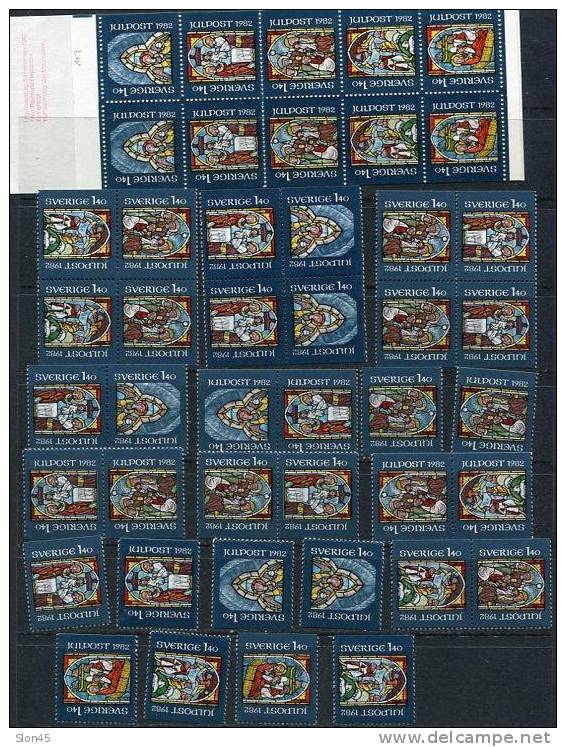 Sweden 1982 Booklet FA H340 Sc 1424A +Possible Combination(Pairs, Blocks)+Single MNH Stained-glass Windows Church At Lye - Neufs