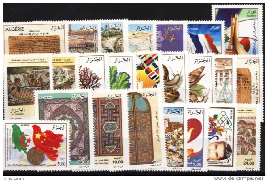 Algeria  2003  - Complete Year Set   ( 24 Stamps   ) - MNH - Algeria (1962-...)