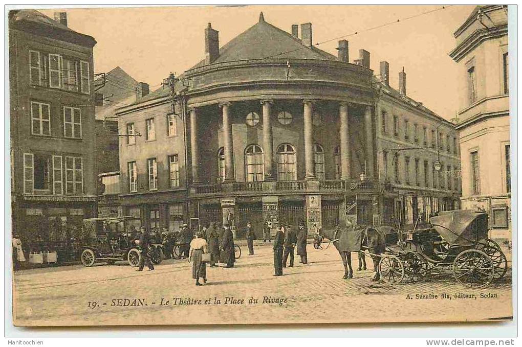 DEP 08 SEDAN BELLE CARTE ANIMEE LE THEATRE ET LA PLACE DU RIVAGE - Sedan