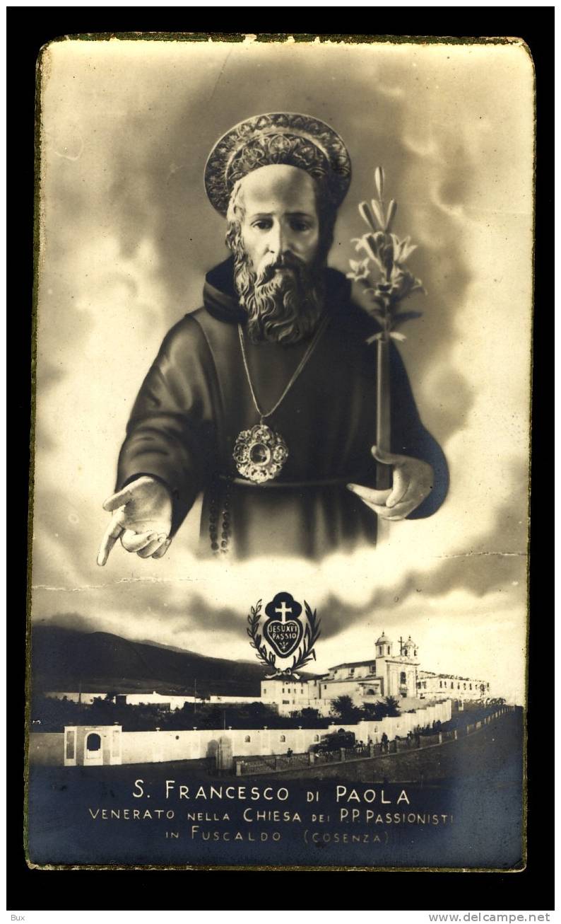 S. FRANCESCO DI PAOLA FUSCALDO COSENZA FOTOGRAFICO   ANTICO   SANTINO  SANTO SANCTE  SAINT  RELIGIONE HOLY CARD - Religione & Esoterismo