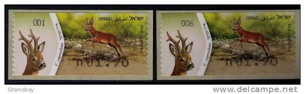 Roe Deer ATM 001+ 006 Israel 2011 - Franking Labels