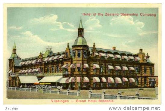 VLISSINGEN (Zeeland) - Grand Hotel Britannia - Hotel Of The Zeeland Steamship Company Vóór 1940. Fraai! - Vlissingen