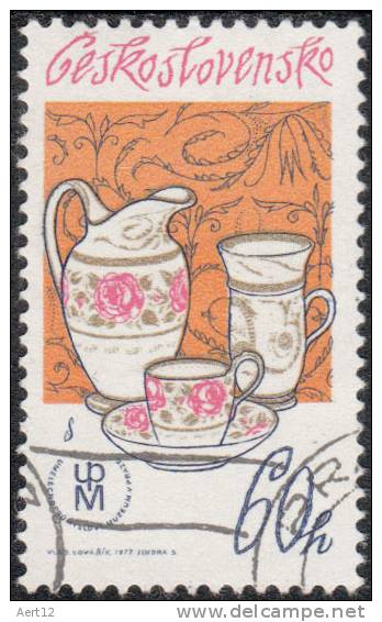 CZECHOSLOVAKIA, 1977, Cup And Saucer, Used - Used Stamps