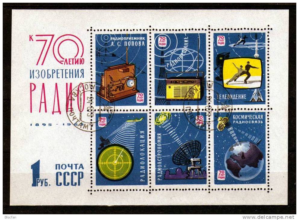 Wirtschaft Kosmos Kunst 12 Verschiedene Blocks Sowjetunion **/o 50€ Technik Radio Airplaine Bloc Sheet From USSR CCCP SU - Unused Stamps