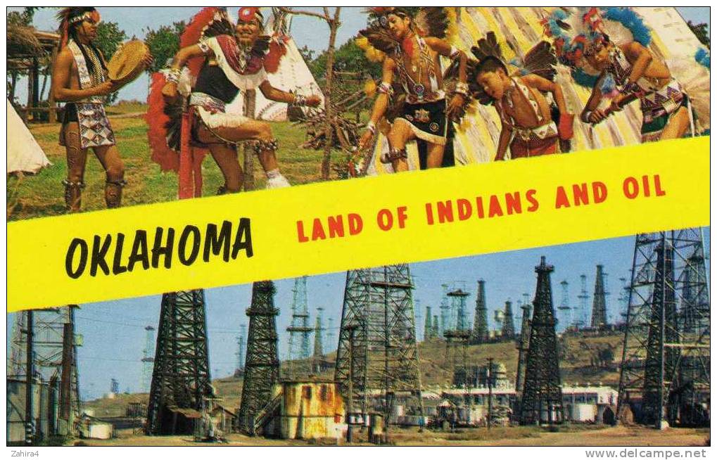 OKLAHOMA  -  Land Of Indians And Oil  -  Greetings  From  Oklahoma - Altri & Non Classificati