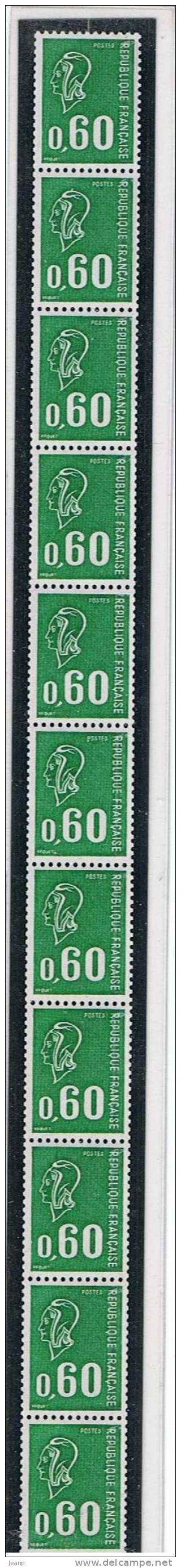 Marianne De Béquet 60c Vert, Roulette 65, (timbre 1815a), ** - Coil Stamps