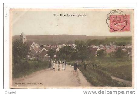 Cpa 91 Etrechy, Vue Générale, Belle Animation Sur La Route, éd Houzé 21 - Etrechy