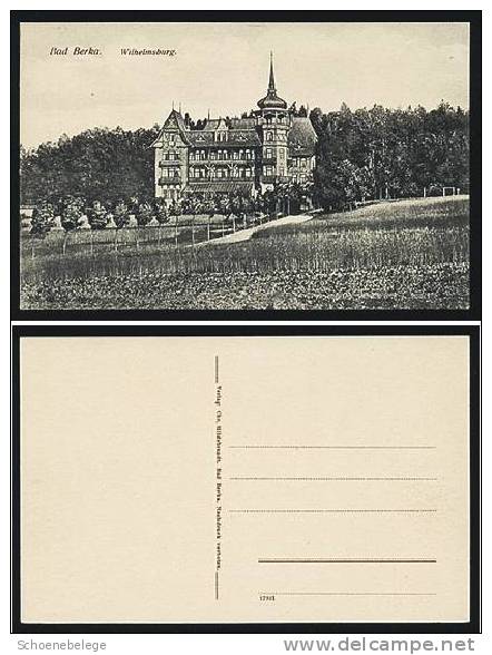 A549) Ansichtskarte Bad Berka Wilhelmsburg S/w Um 1910 Ungebraucht - Bad Berka