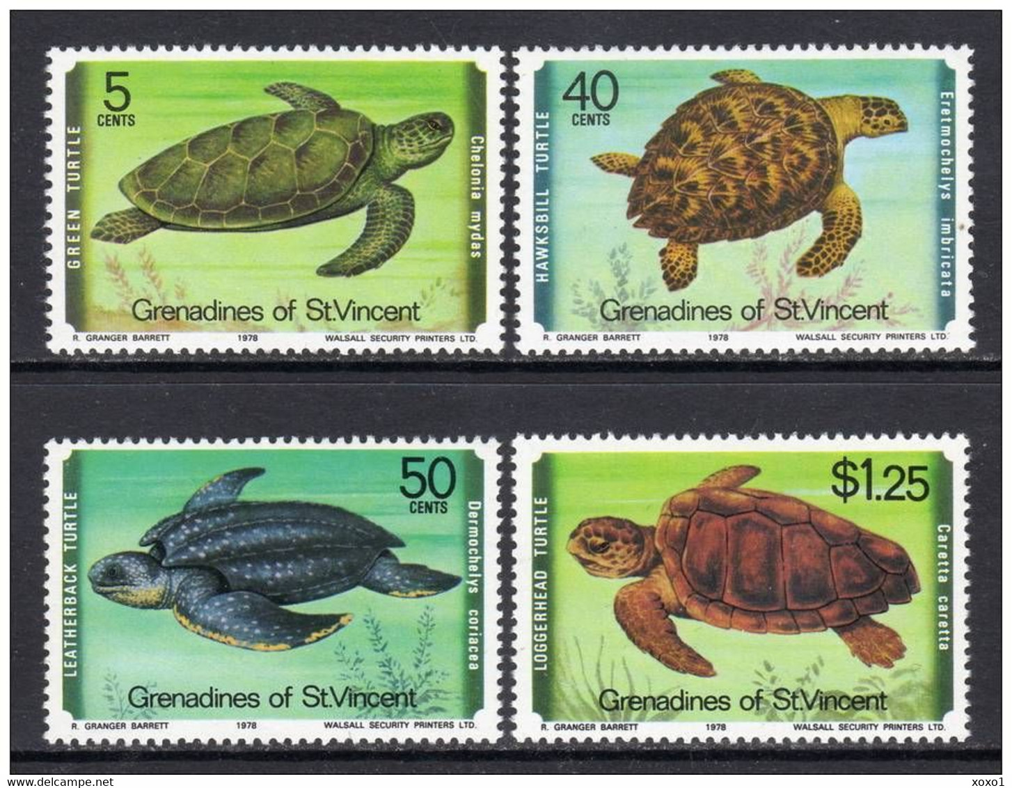 St.Vincent Grenadines 1978 MiNr. 156 - 159 Marine Life Turtles 4v MNH**  3,50 € - Tortues