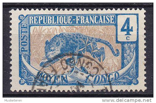 French Moyen Congo 1907 Mi. 3   4 C Leopard - Andere & Zonder Classificatie