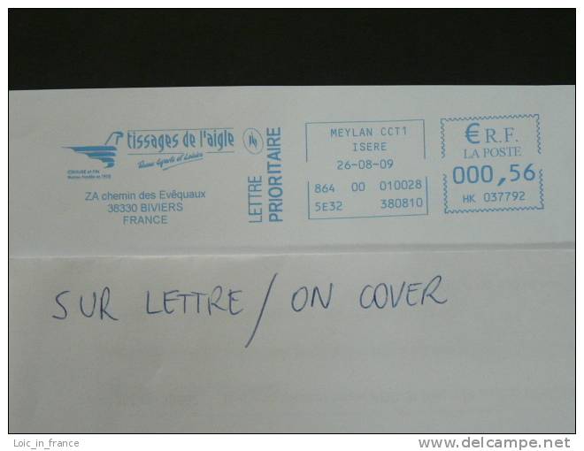 Textile Aigle Eagle Meylan Isère - EMA Sur Lettre - Slogan Meter On Cover Ex 95409597 - Aigles & Rapaces Diurnes