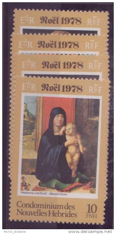 NOUVELLES-HEBRIDES N° 541/44** NEUF SANS CHARNIERE   NOEL TABLEAUX - Unused Stamps