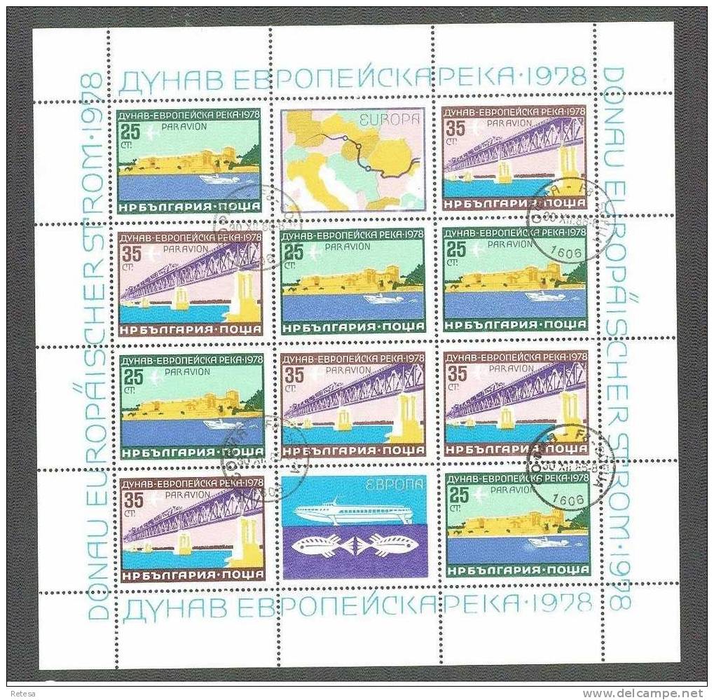 BULGARIJE  RIJN - MAIN - DONAU KANAAL 1978 GESTEMPELD  BLOK - Used Stamps