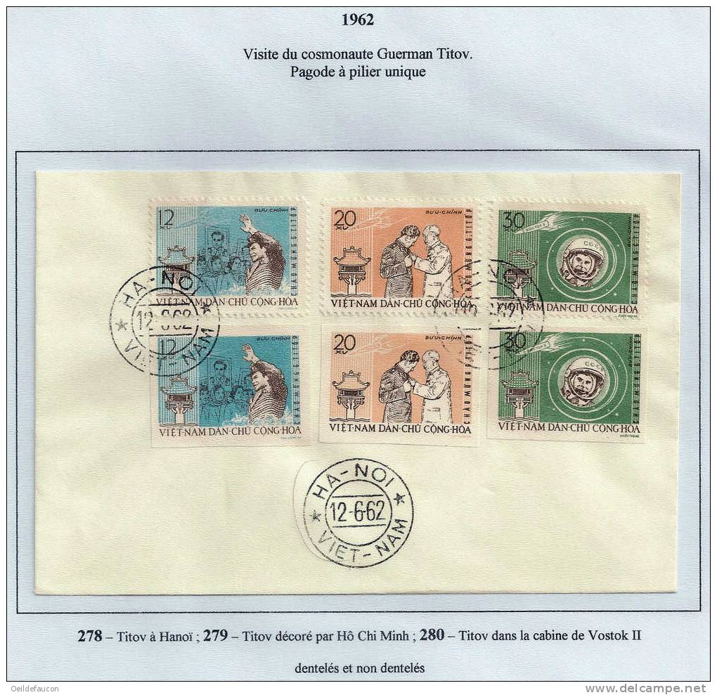 VIETNAM  DU  NORD - Yvert - FDC 278/80 Dentelés Et Non Dentelés - Asie