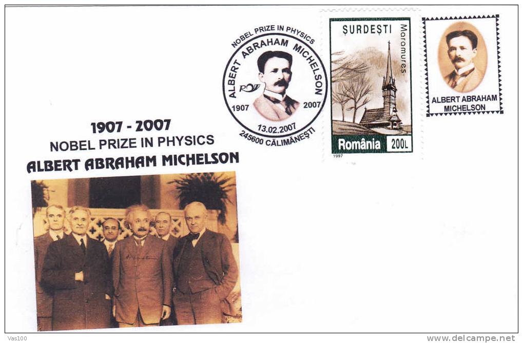 Prix Nobel Physique 1907, Albert Abraham Michelson: Oblit.+cover Commemorative – Physics  Nobel Prize - Physique