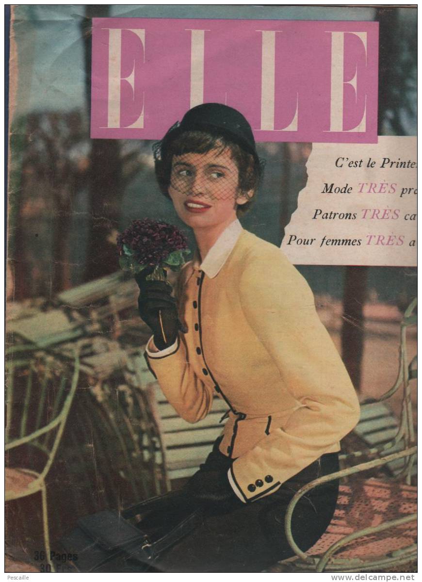 ELLE 20 MARS 1950 - PRIX FEMININ DU CINEMA - VOYAGE DE NOCES - MODE - - Mode