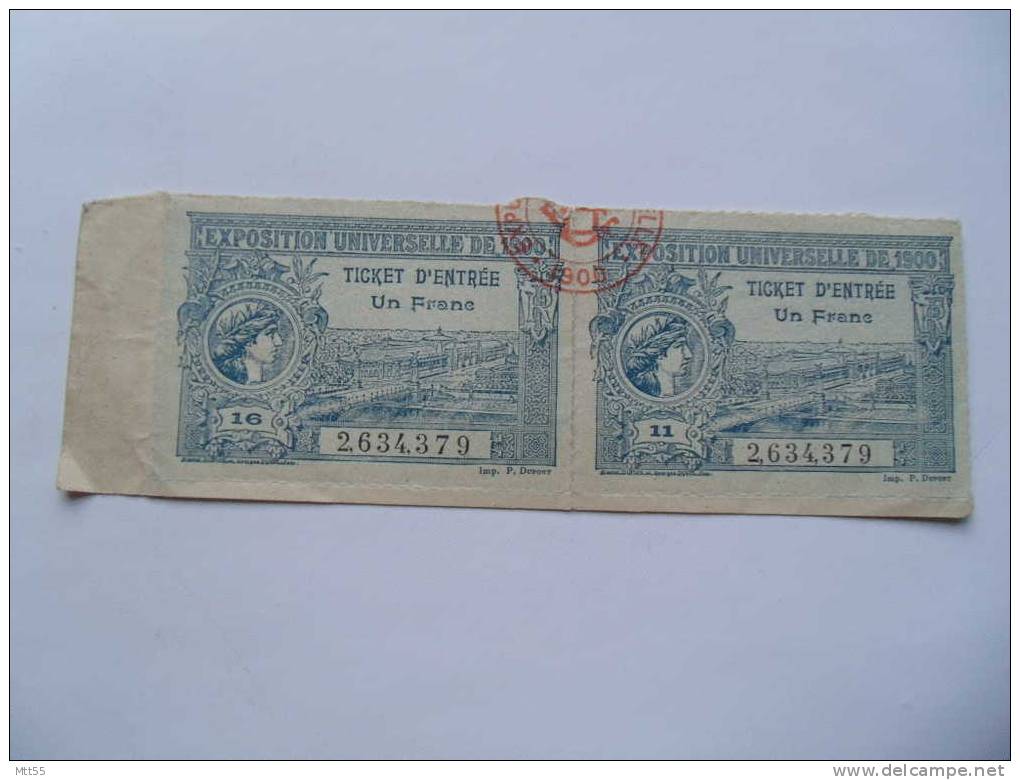 Ticket Entree 1900 Exposition Universelle - Eintrittskarten