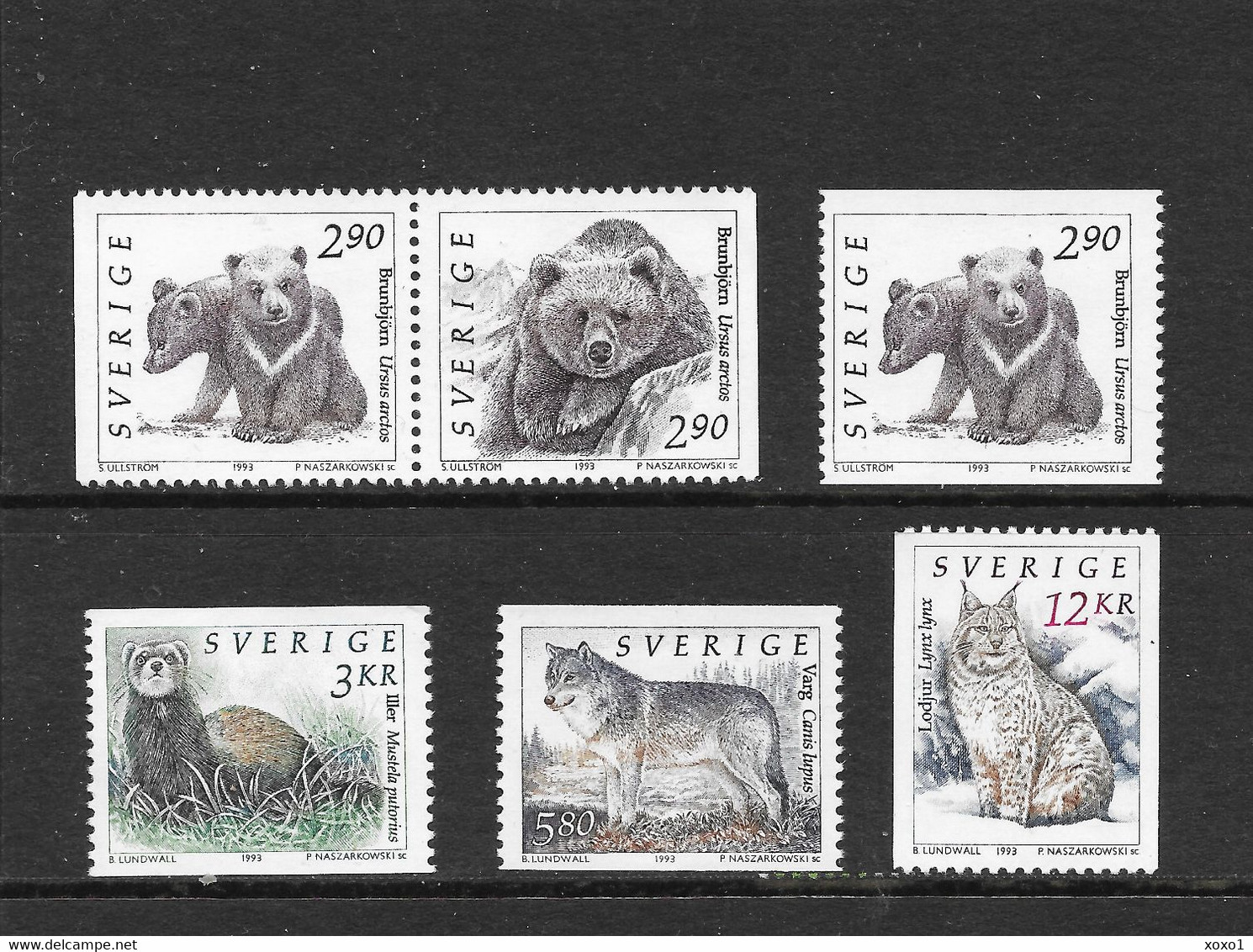 Sweden 1993 MiNr. 1756 - 1760  Schweden Sverige  Fauna Mammals Predators 6v MNH** 6,50 € - Orsi