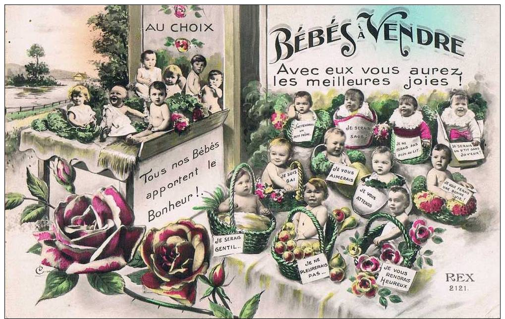 Carte Postale Ancienne - HUMOUR - Bébés à Vendre - Humor