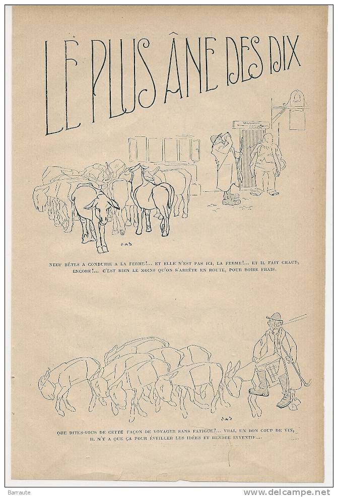 Feuillet Dessins De J.A.S  Sous Forme De One Shot  "le Plus Ane Des Dix"  Par J.A.Shepherd. - Franse Schrijvers