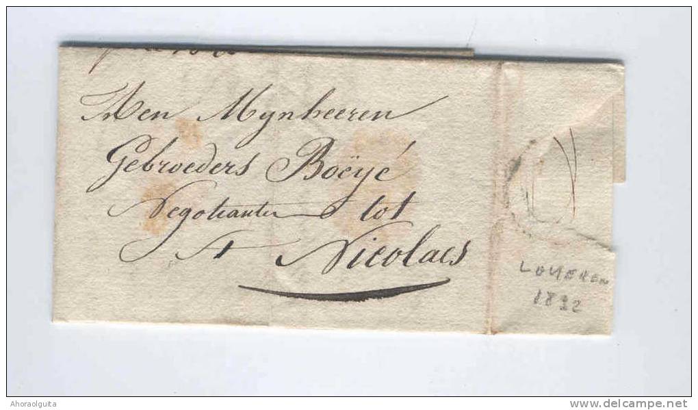 Lettre Hors Poste - LOKEREN 1832 Vers ST NICOLAES - Signé Const. Vermeulen  --  B7/083 - 1830-1849 (Belgique Indépendante)