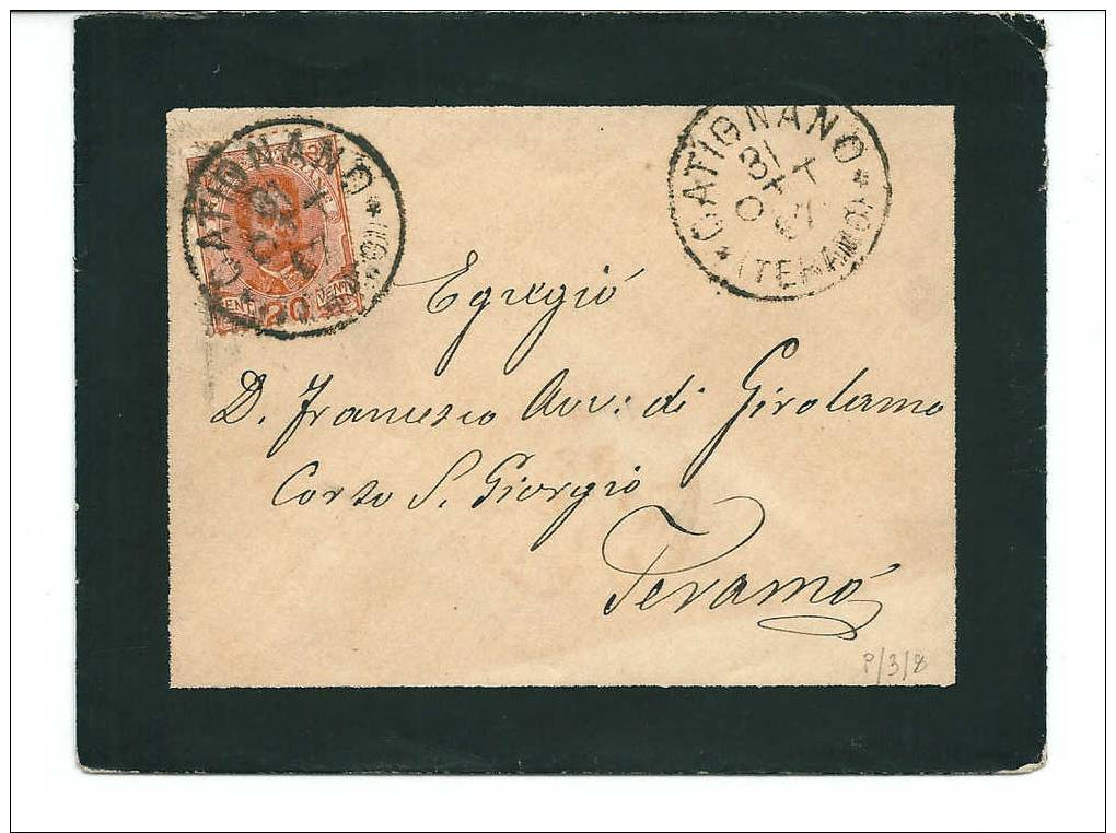 UMBERTO CENTESIMI 20 CATIGNANO PER TERAMO 31 OTTOBRE 1897 - Storia Postale