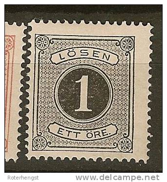 Sweden Postage Due Mint Hinged *  Perf 13  2,5 Euros - Portomarken