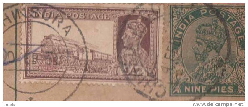 Br India King George V, Bearing KGVI 4 An Train, Locomotive, Registered, Postal Card, India As Per The Scan - 1911-35 King George V