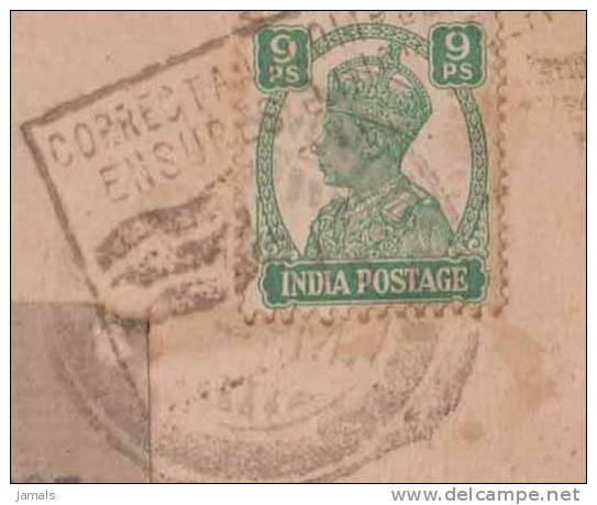 Br India King George VI, Bearing On Postcard, Slogan Postmark, Used, India As Per The Scan - 1936-47 Roi Georges VI