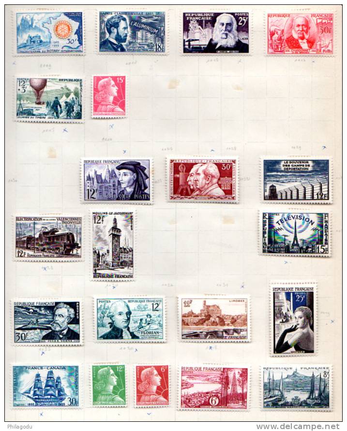 Année 1955-1956 Presque Complète, 968 / 994*, Cote 116,65 €, - Unused Stamps