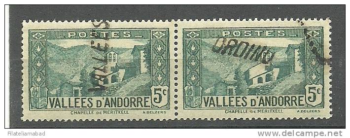 ANDORRA CORREO FRANCES - PAREJA DE SELLOS VALLES-ORDINONYVERT Nº 27 (C.S.U) - Used Stamps
