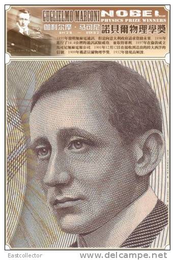 Wireless Radio / Nobel / Guglielmo Marconi S-t-a-m-p-ed Card 1278 -2 - Nobel Prize Laureates