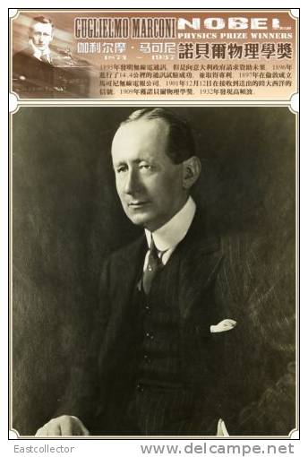 Wireless Radio / Nobel / Guglielmo Marconi S-t-a-m-p-ed Card 1278 -2 - Nobel Prize Laureates