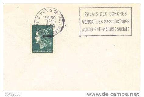 1969 France   75 Paris  Alcool Alcohol Sur Lettre - Droga