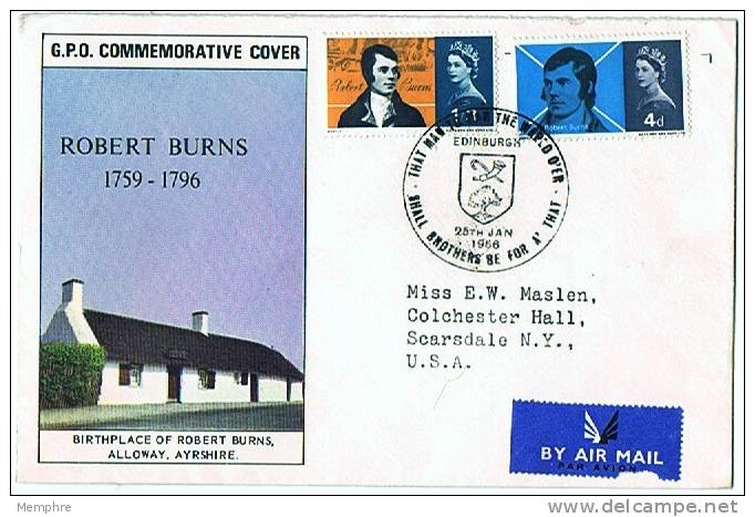 1966  Robert Burns  Issue  Plain Paper - 1952-1971 Pre-Decimale Uitgaves