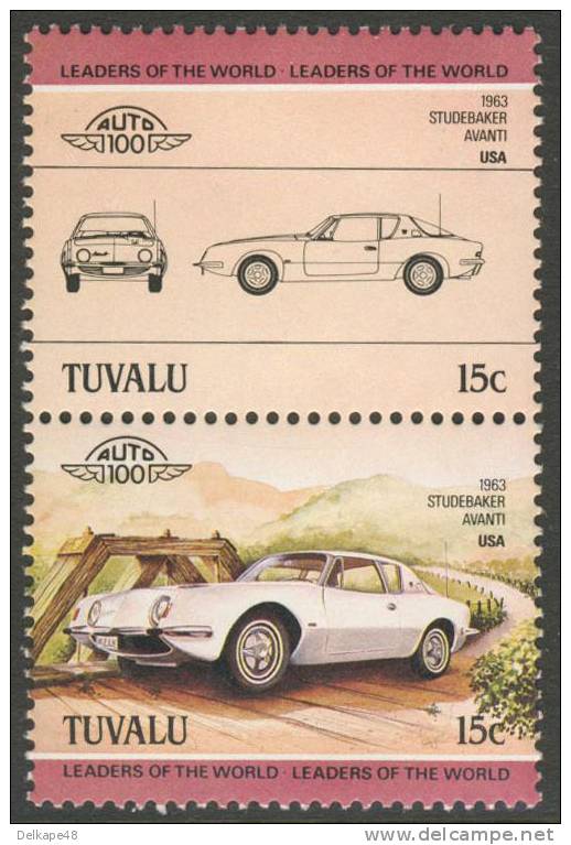 Tuvalu 1984 Mi 270 - 271 YT 281-282 ** Studebaker Avanti (1936) - Auto's